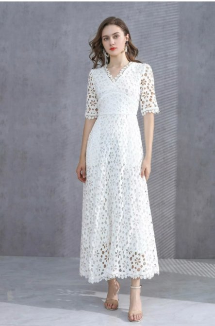 Robe Vintage Mariage Automne Blanche - Louise Vintage