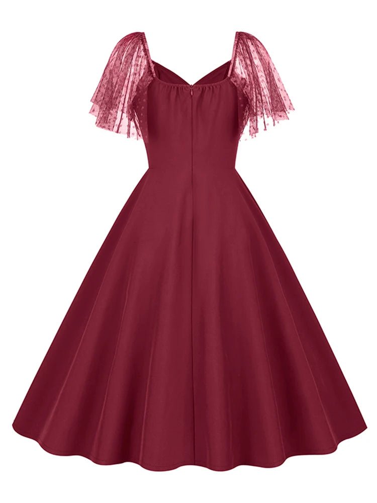 Robe Vintage Midi Bordeaux - Louise Vintage