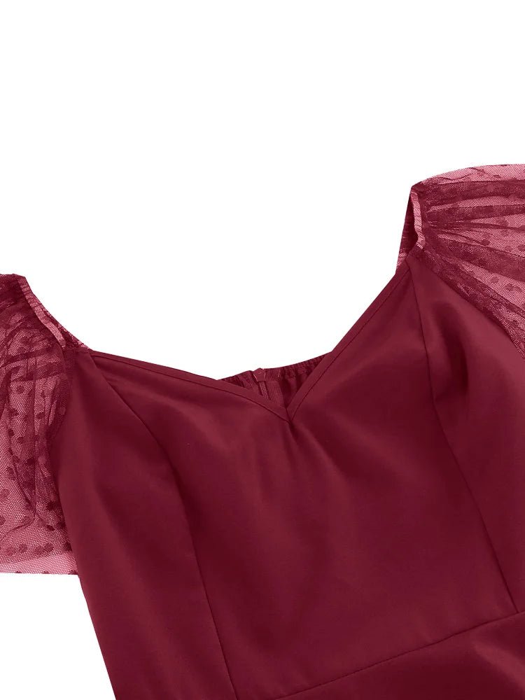 Robe Vintage Midi Bordeaux - Louise Vintage