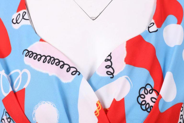 Robe Vintage Noel Grande Taille Bleue - Louise Vintage