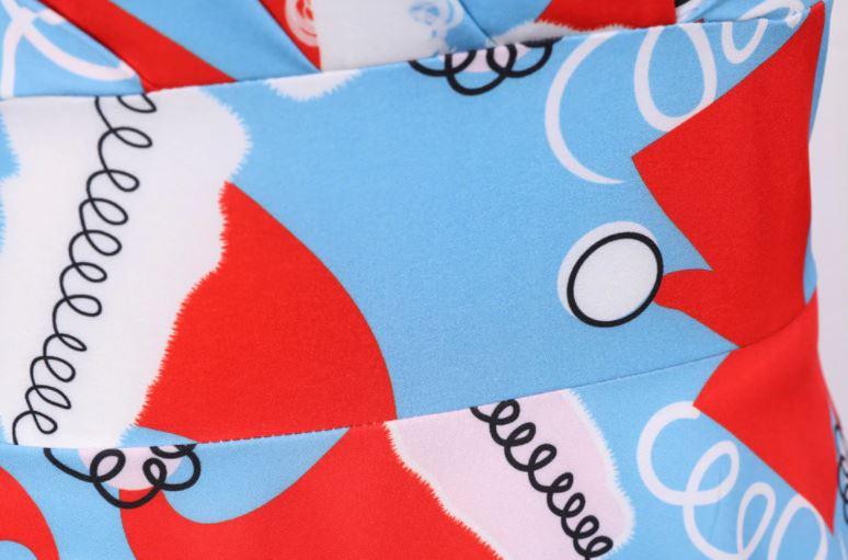 Robe Vintage Noel Grande Taille Bleue - Louise Vintage