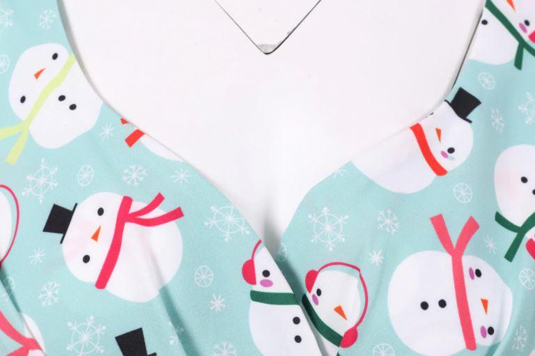 Robe Vintage Noel Grande Taille Ciel - Louise Vintage