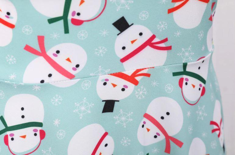 Robe Vintage Noel Grande Taille Ciel - Louise Vintage