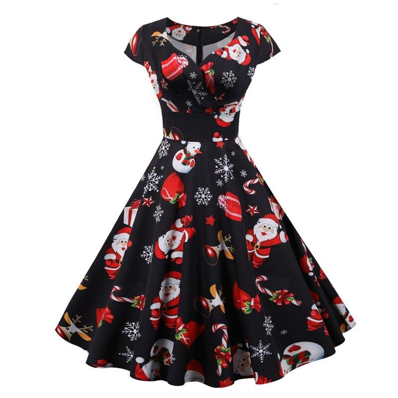 Robe Vintage Noel Grande Taille Noir - Louise Vintage