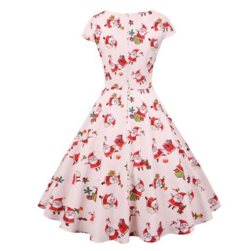 Robe Vintage Noel Grande Taille Rose - Louise Vintage