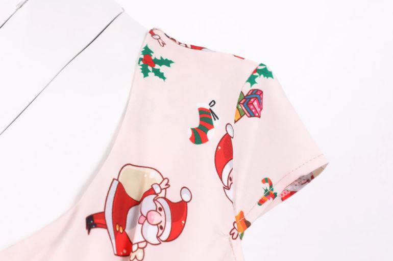 Robe Vintage Noel Grande Taille Rose - Louise Vintage