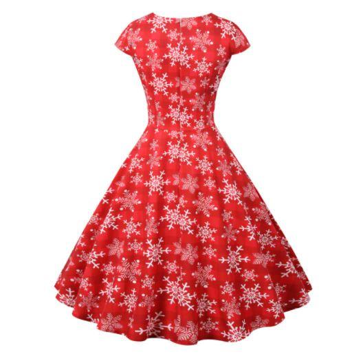 Robe Vintage Noel Grande Taille Rouge - Louise Vintage