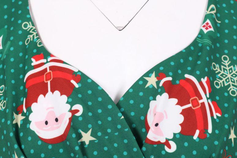 Robe Vintage Noel Grande Taille Verte - Louise Vintage