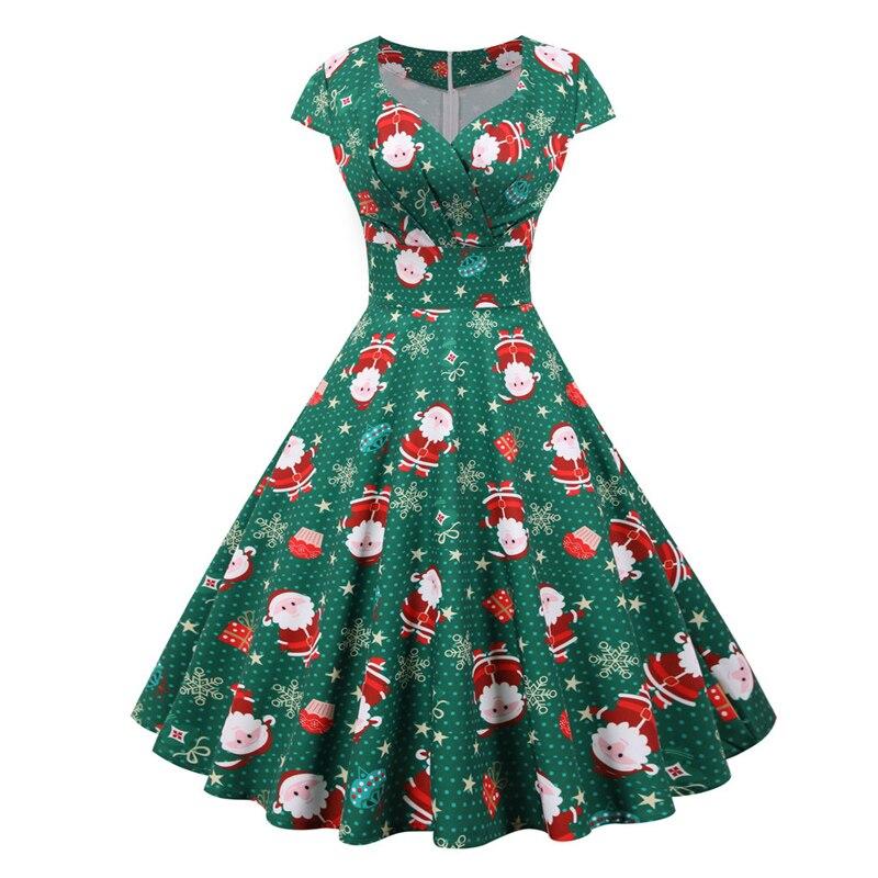 Robe Vintage Noel Grande Taille Verte - Louise Vintage