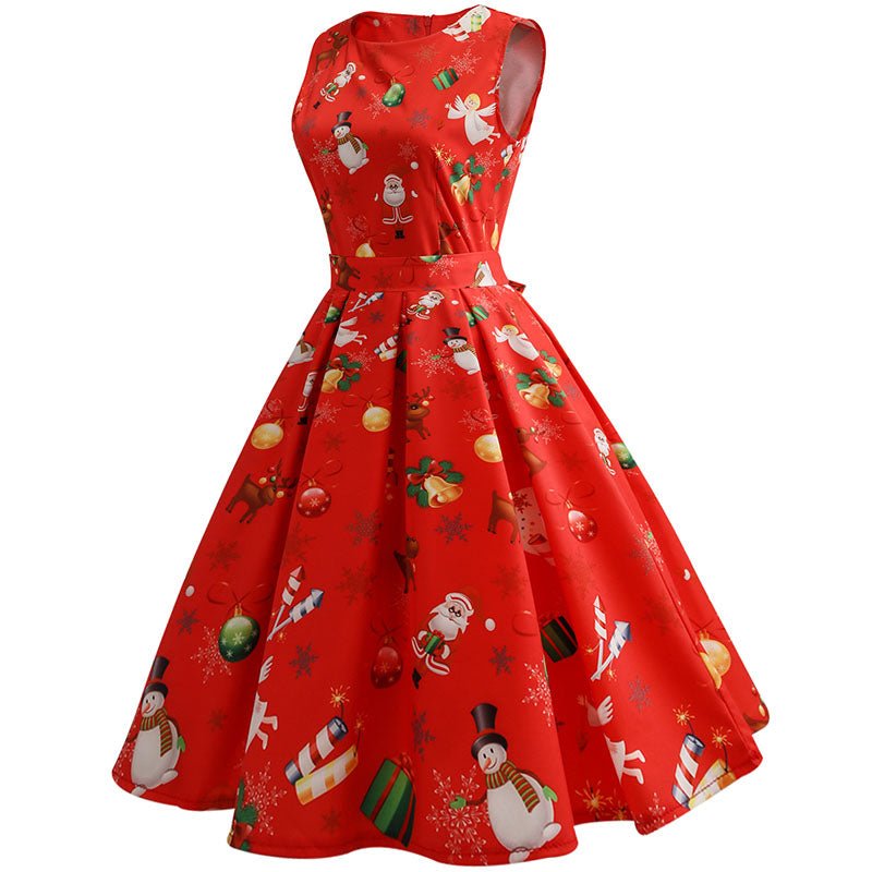 Robe Vintage Noel Rouge - Louise Vintage