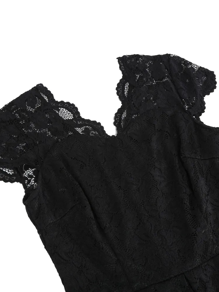 Robe Vintage Noire Col Bateau - Louise Vintage