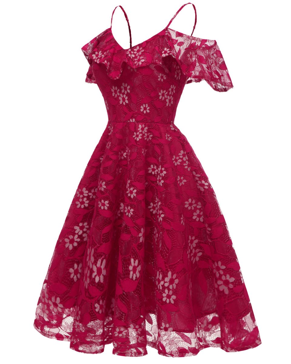 Robe Vintage pas cher Bordeaux - Louise Vintage