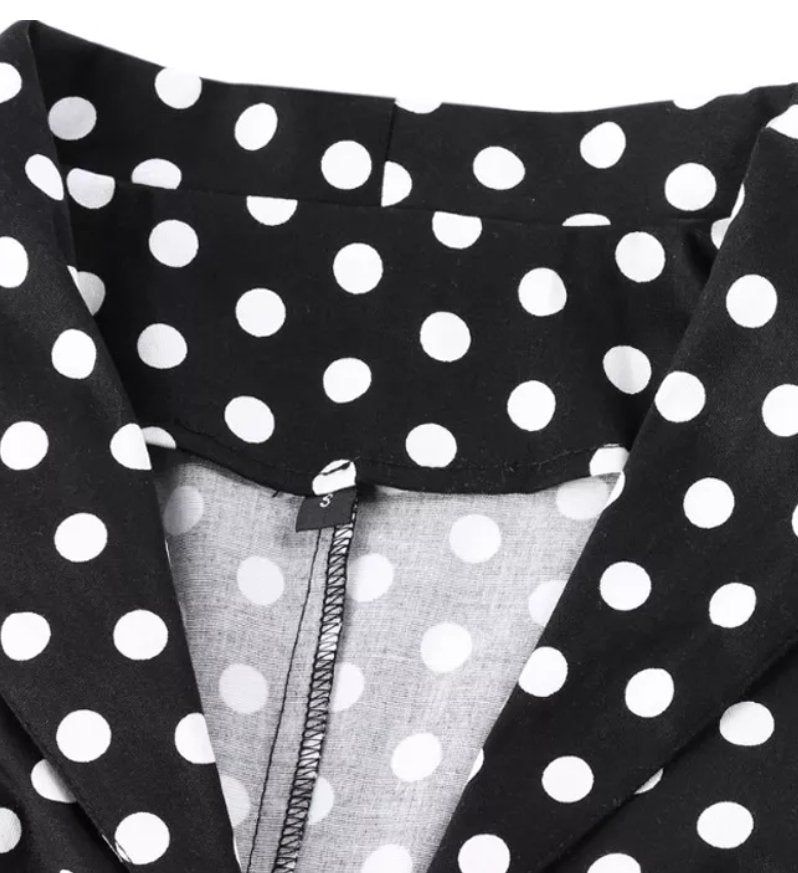 Robe Vintage Pin Up Noire Pois - Louise Vintage