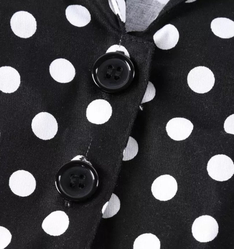 Robe Vintage Pin Up Noire Pois - Louise Vintage