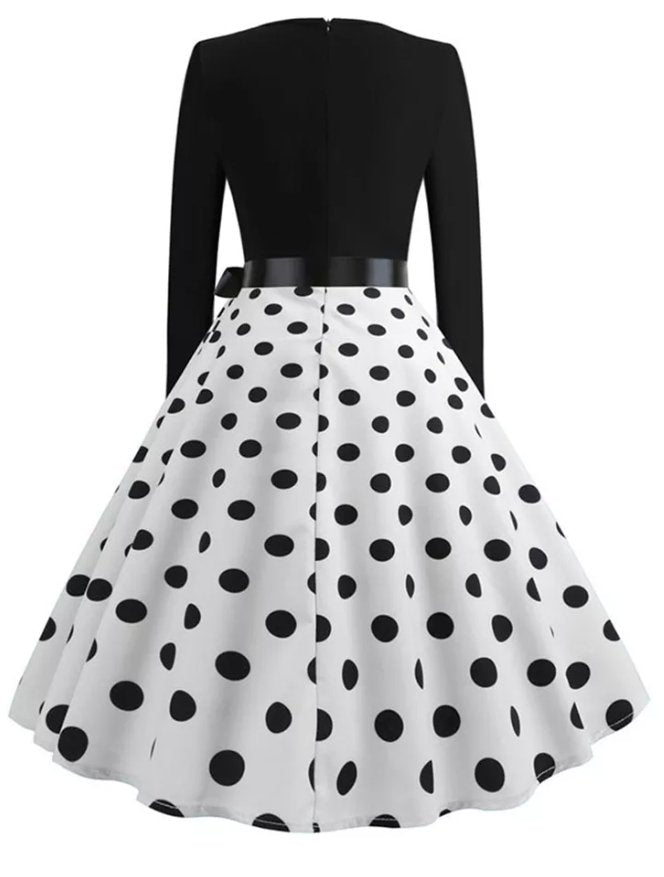 Robe Vintage Pin Up Pois Noirs - Louise Vintage