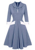 Robe Vintage Plissée Bleue - Louise Vintage