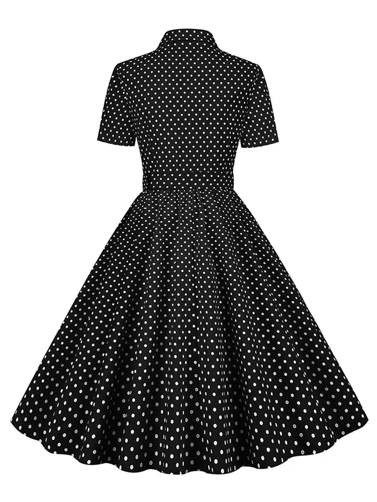 Robe Vintage Preppy Noir - Louise Vintage