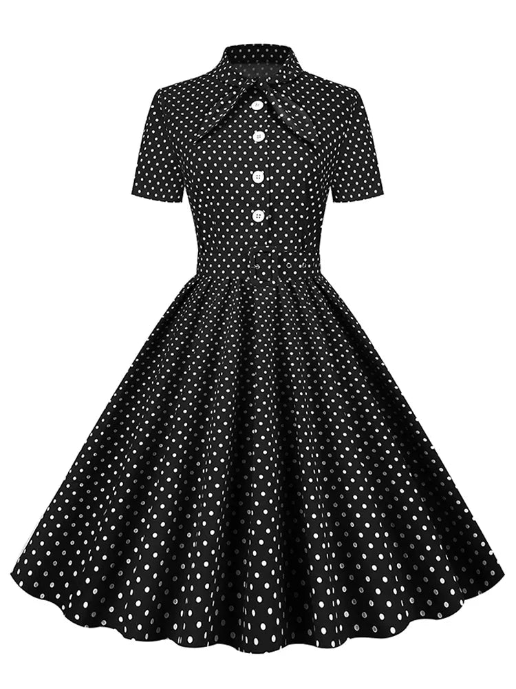 Robe Vintage Preppy Noir - Louise Vintage