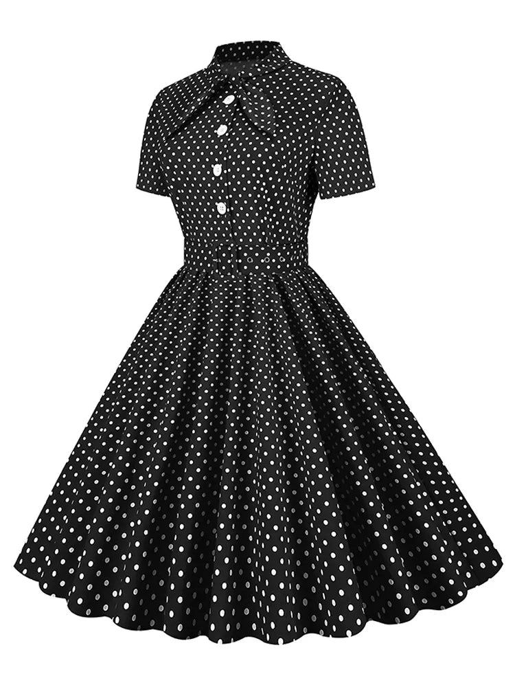 Robe Vintage Preppy Noir - Louise Vintage