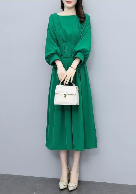 Robe Vintage Qualité Verte - Louise Vintage