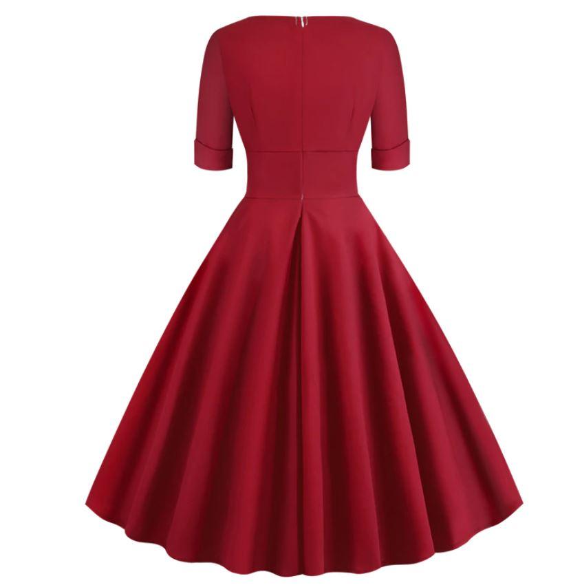 Robe Vintage Rockabilly 50s Carmin - Louise Vintage