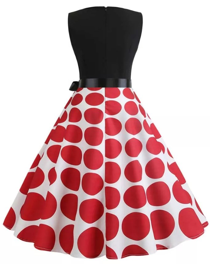 Robe Vintage Rockabilly Rouge et Noire - Louise Vintage