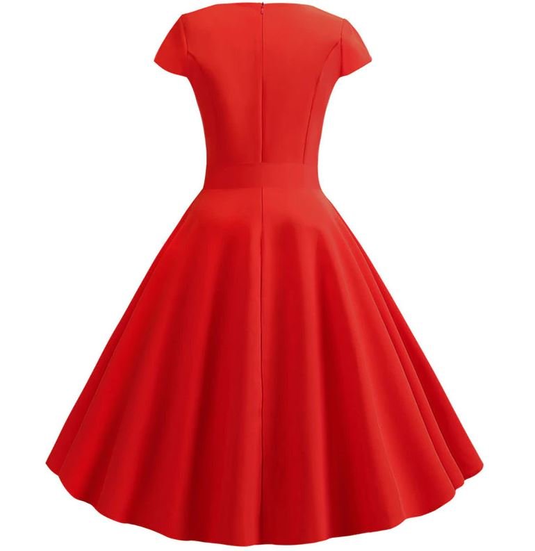 Robe Vintage Romantique Rouge - Louise Vintage