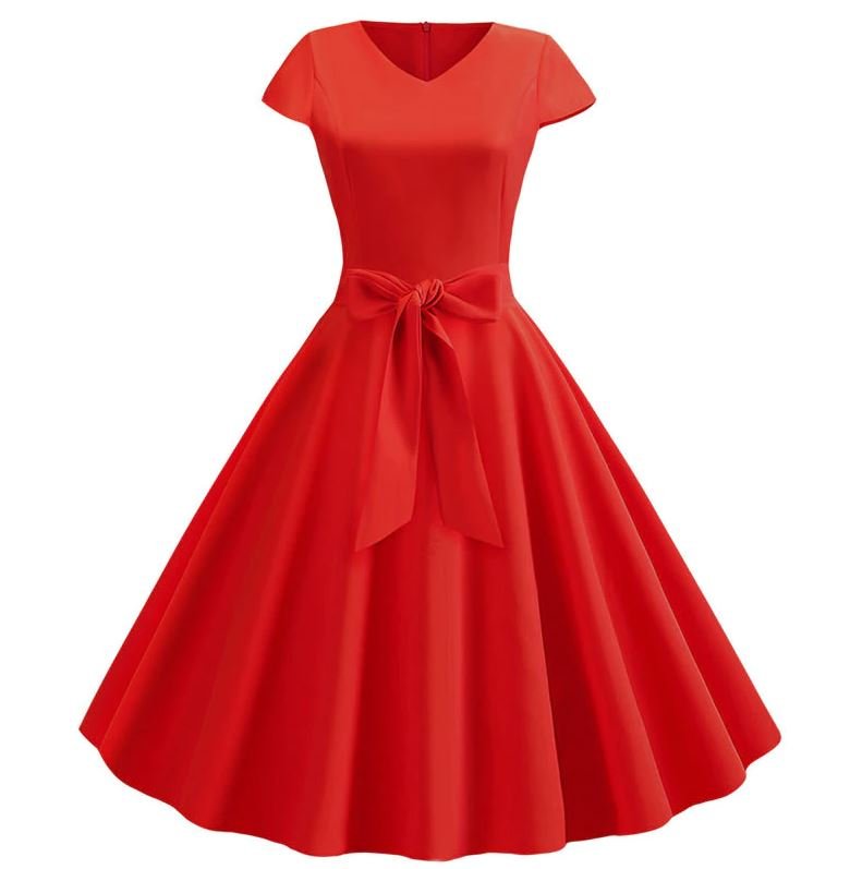 Robe Vintage Romantique Rouge - Louise Vintage