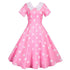 Robe Vintage Rose à Pois Blancs - Louise Vintage