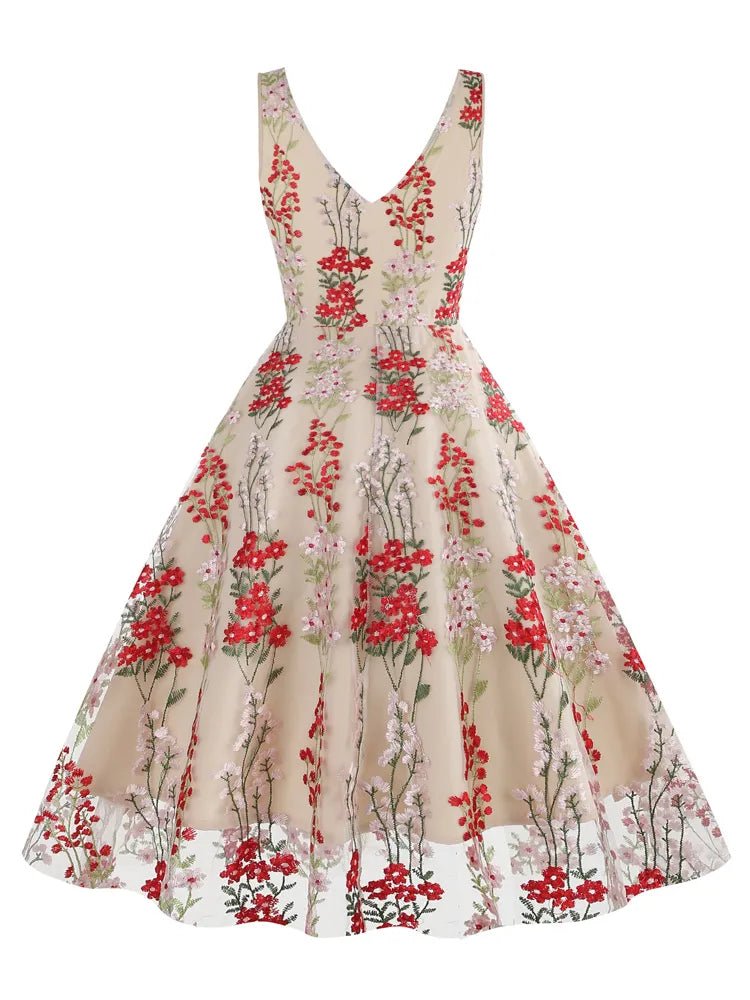 Robe Vintage Rose Broderie - Louise Vintage