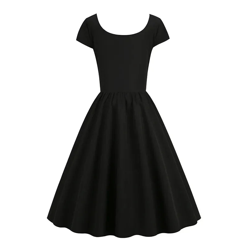 Robe Vintage Rouge et Noire Lacet - Louise Vintage