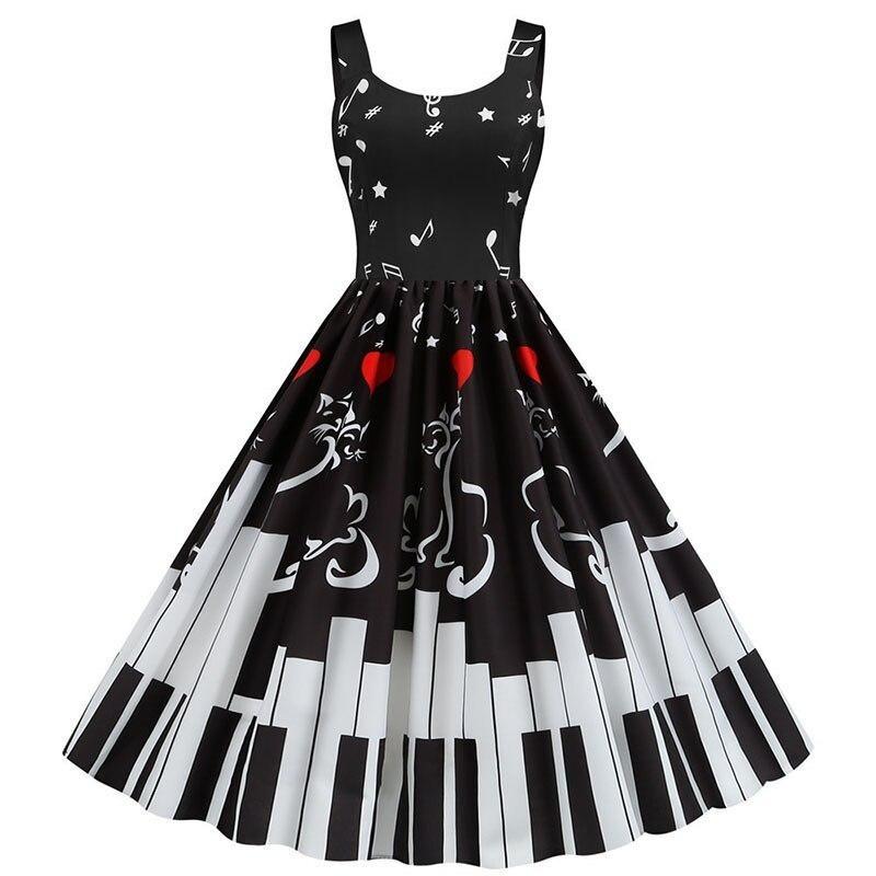Robe Vintage Saint Valentin Piano - Louise Vintage
