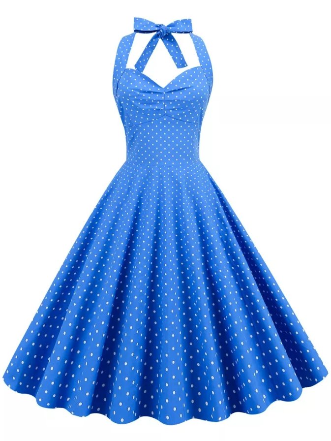 Robe Vintage Sexy Pin Up Bleu - Louise Vintage