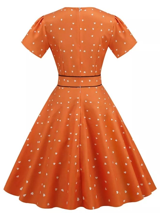 Robe Vintage Sexy Pin Up Orange - Louise Vintage