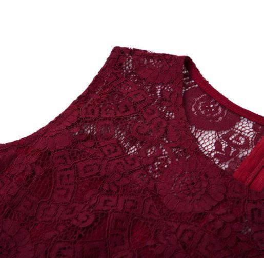 Robe Vintage Soirée Chic Bordeaux - Louise Vintage
