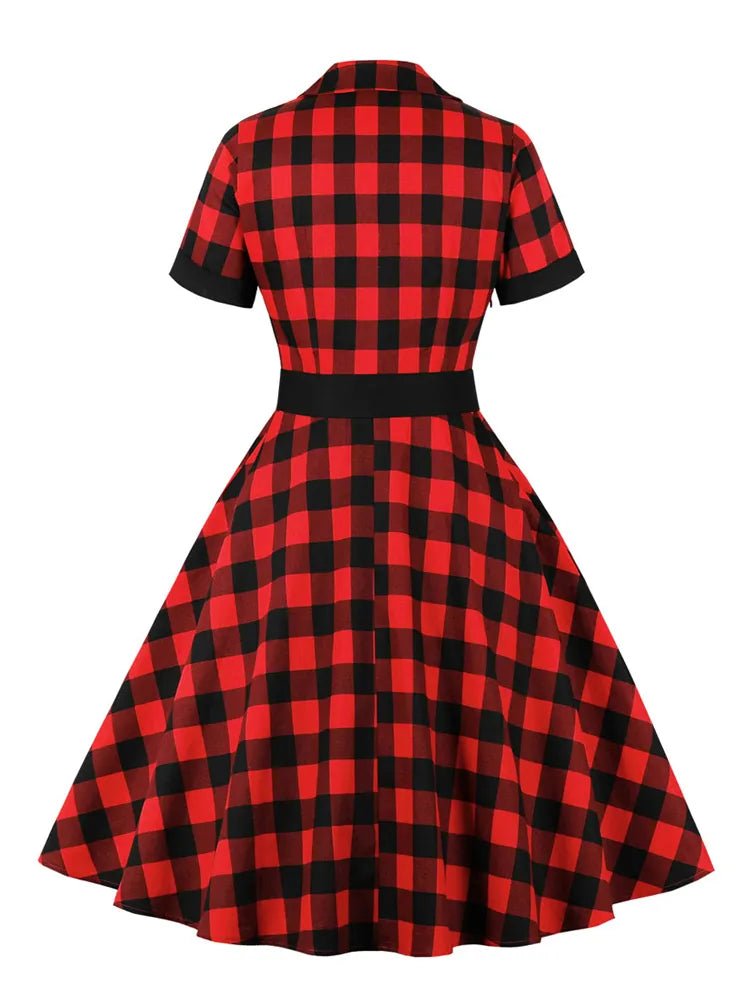 Robe Vintage Taille Haute Carreaux - Louise Vintage