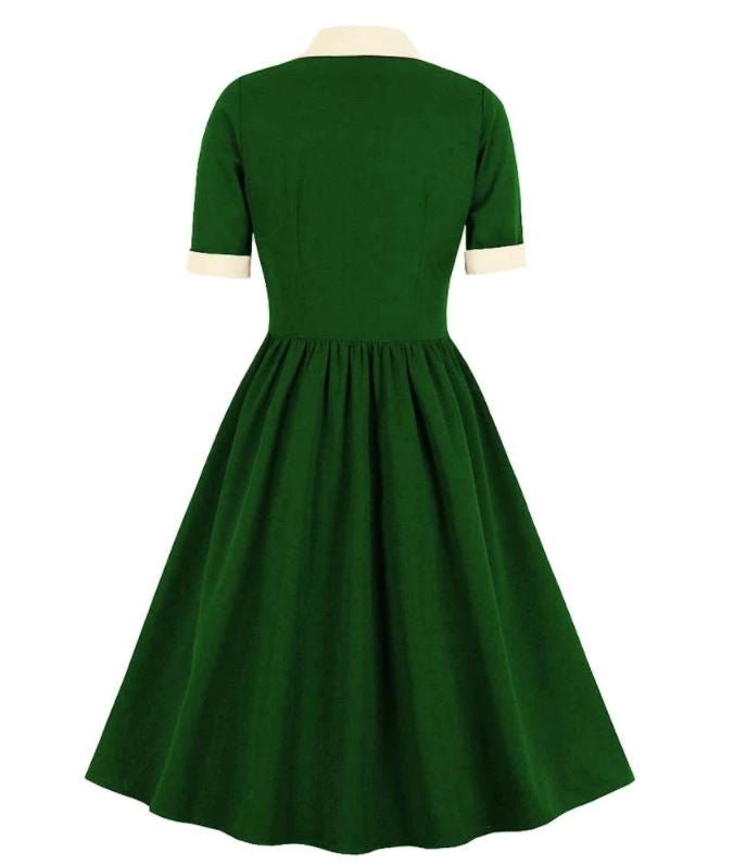 Robe Vintage Taille Haute Vert - Louise Vintage