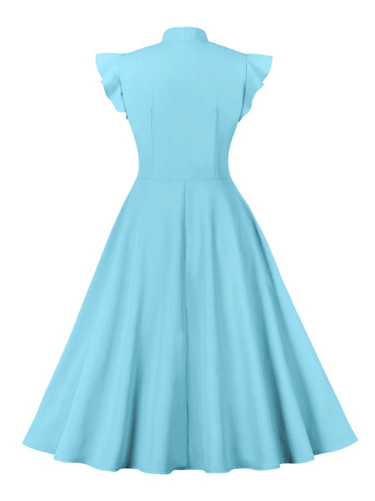 Robe Vintage Taille Slim Bleu - Louise Vintage