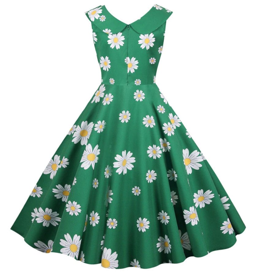 Robe Vintage Verte Année 50 - Louise Vintage