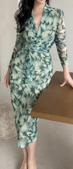 Robe Vintage Verte Années 40 - Louise Vintage