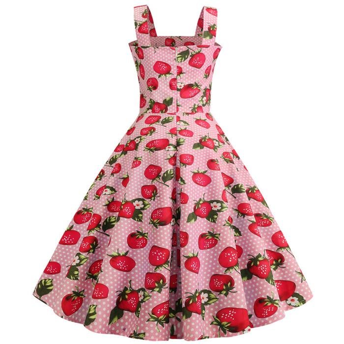 Robe Vintage<br> 1950 Rose Fraises - Louise Vintage
