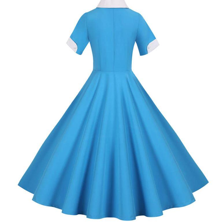 Robe Vintage<br> 50s Bleu ciel - Louise Vintage