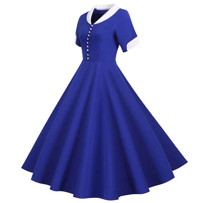 Robe Vintage<br> 50s Bleue - Louise Vintage