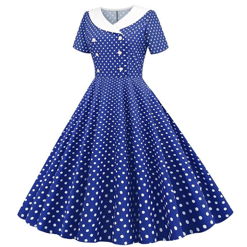 Robe Vintage<br> Année 40 Bleu - Louise Vintage