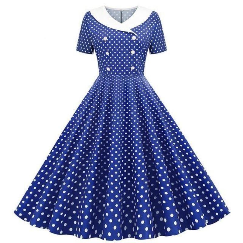 Robe Vintage<br> Année 40 Bleu - Louise Vintage