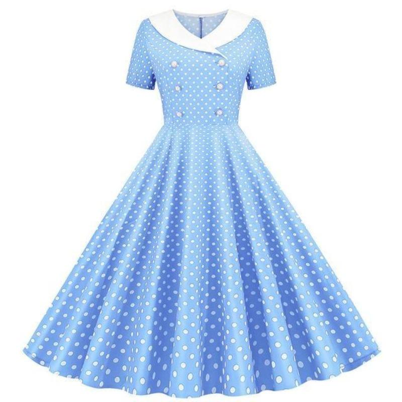 Robe Vintage<br> Année 40 Bleu Ciel - Louise Vintage