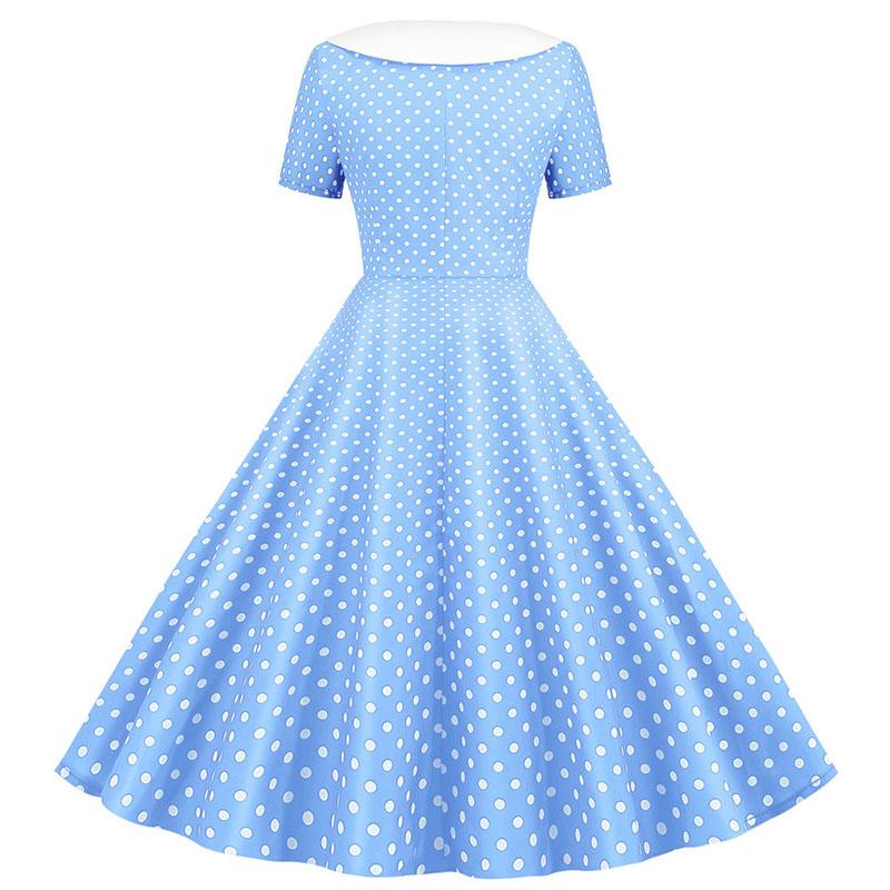 Robe Vintage<br> Année 40 Bleu Ciel - Louise Vintage