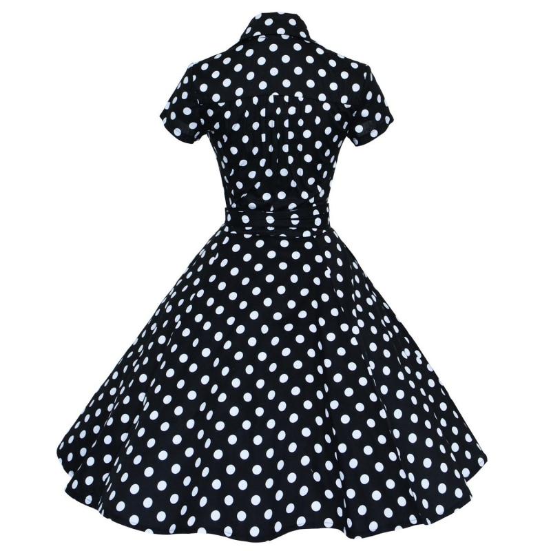 Robe Vintage<br> Année 50 Noir - Louise Vintage