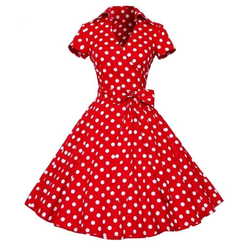 Robe Vintage<br> Année 50 Rouge - Louise Vintage