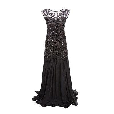Robe Vintage<br> Années 20 Flapper Noir - Louise Vintage